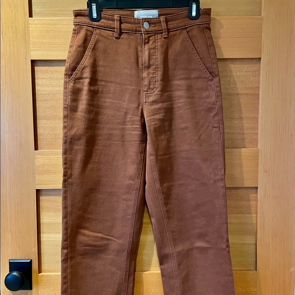 Everlane Straight-Leg Crop Pant Cocoa Brown
